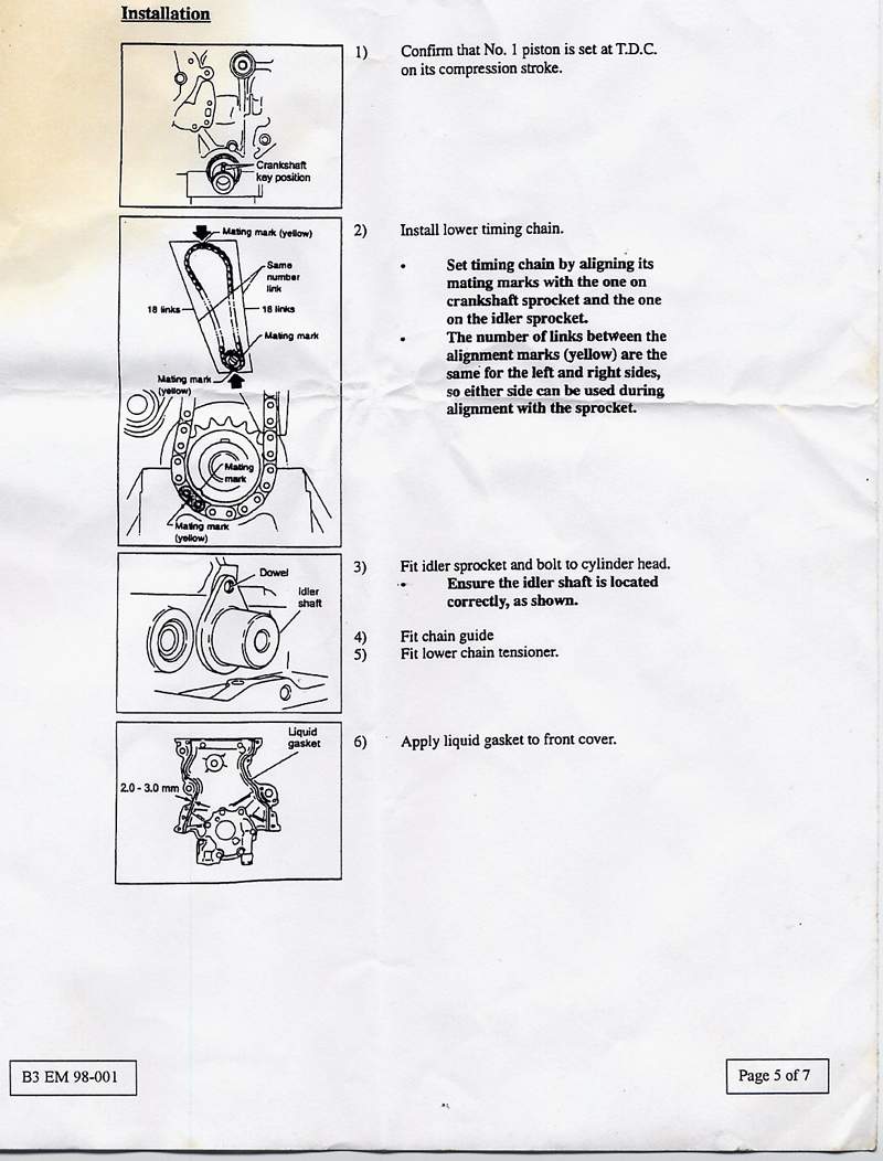 Nissan micra timing chain marks #7