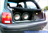 Site member Alpine-micra's crazy stereo system during the Melbourne meet
